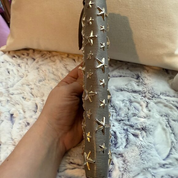 JIMMO CHOO Full Zip Long Wallet - Grey with Silver Stars - Picture 8 of 16